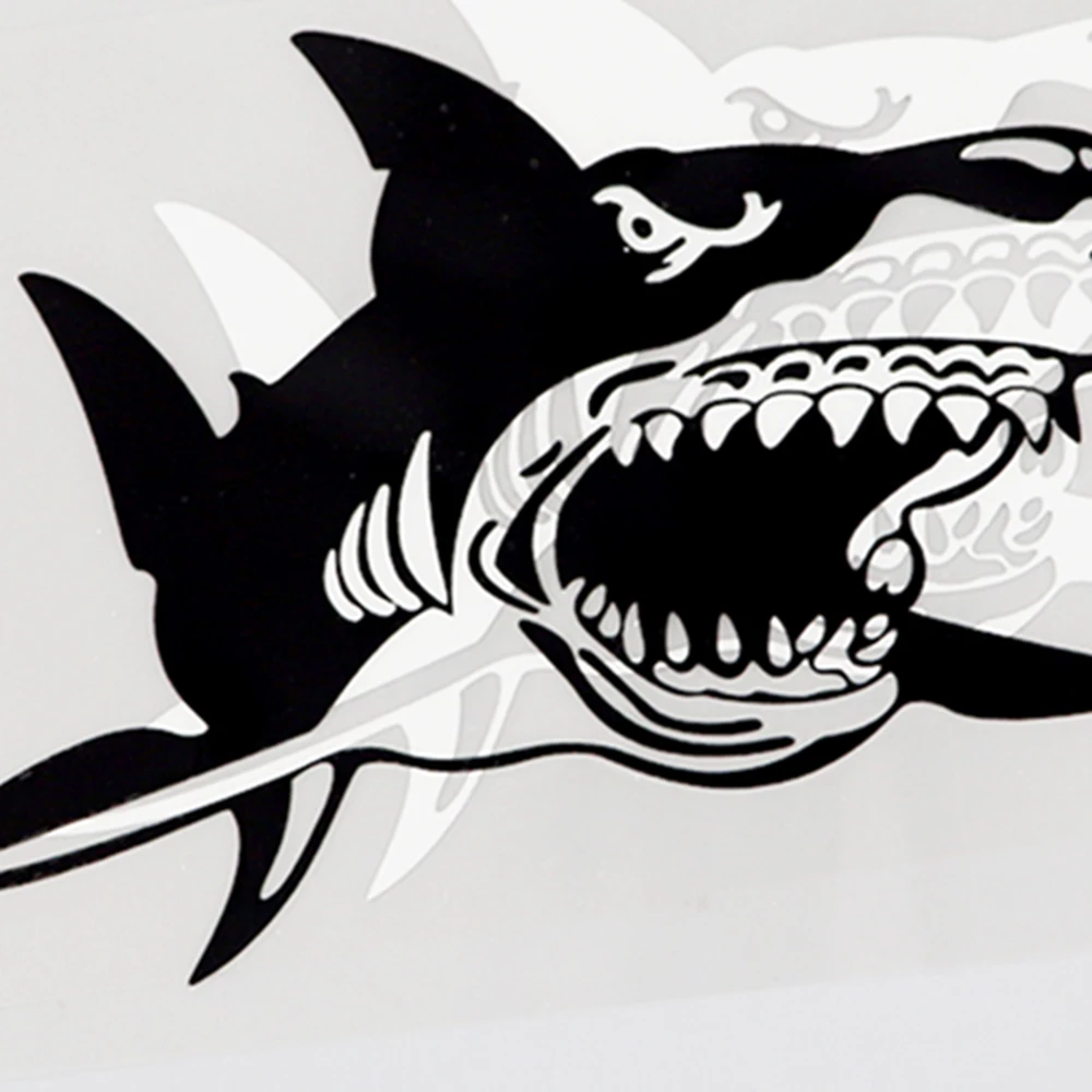 

YJZT 16.3CM10.6CM Watch Out For Fierce Deep Sea Sharks Car Sticker Vinyl Decal 18A-0185