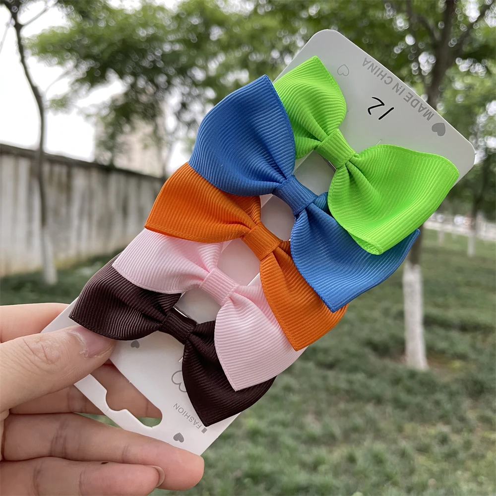 

5 Pcs/set Grosgrain Ribbon Hair Bows With Clip For Cute Baby Girls Colorful Hair Clips Hairpins Barrettes Kids Hair Accessories