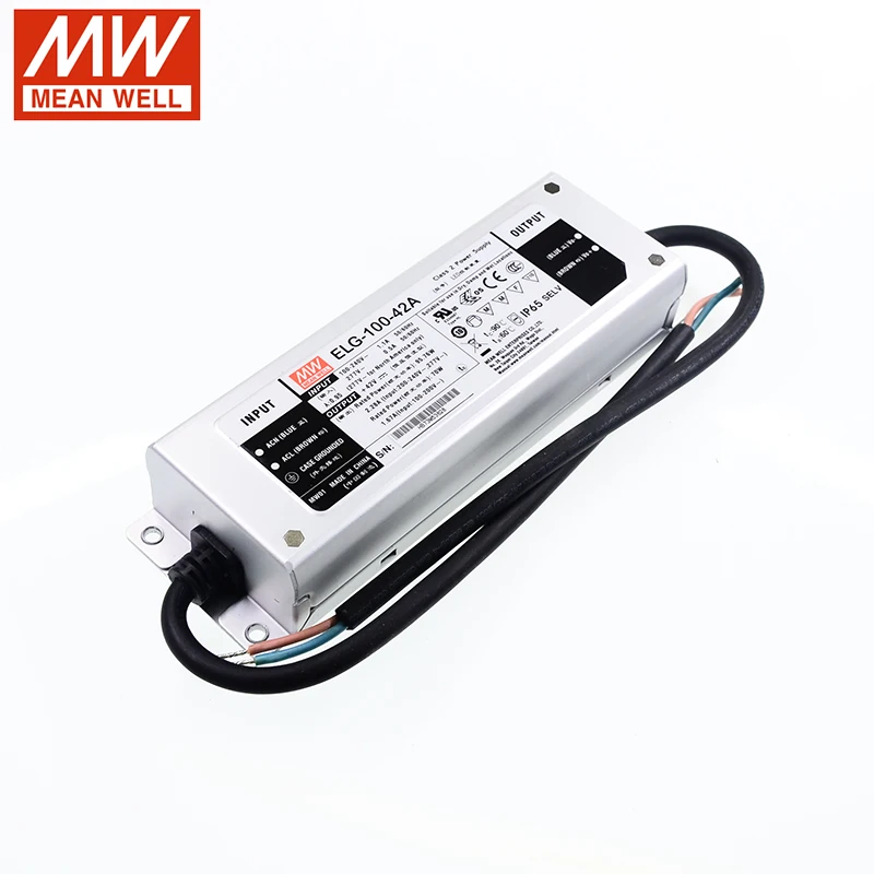 MEAN WELL ELG 100 42A 3Y Вт 2.28A 42 в Светодиодный источник питания 110В/220В переменного тока до