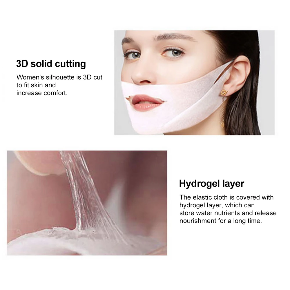 Массажный бандаж для лица двойной V форма натяжение укрепляющая маска бумага