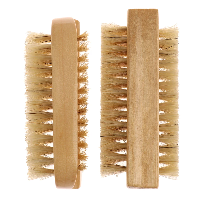 

1Pcs Double Sided Nail Brush Manicure Pedicure Wooden Handle Nail Cleaning Tools