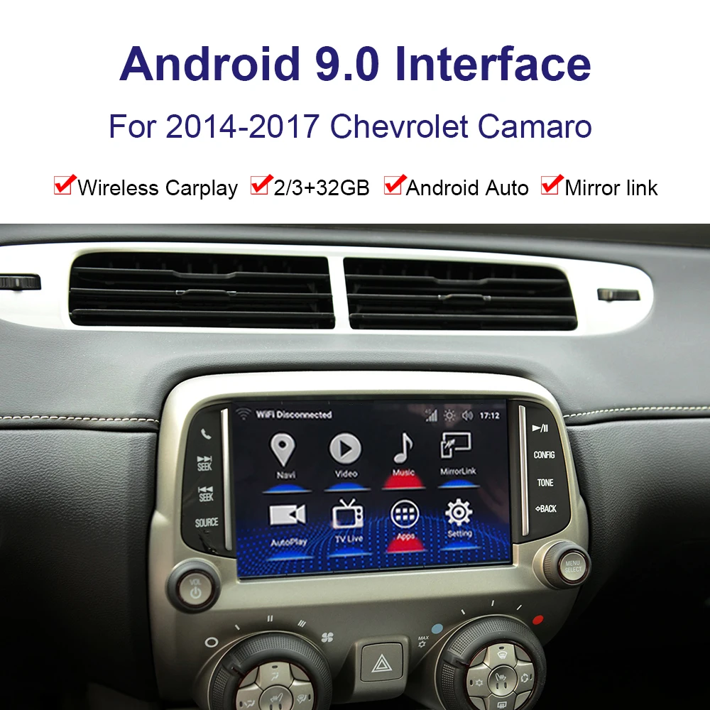 

Интерфейсная коробка Android для 2014-2018Chevrolet/Колорадо/Silverado/Ma мультимедийный интерфейс с беспроводным/USB-ключом CarPlay