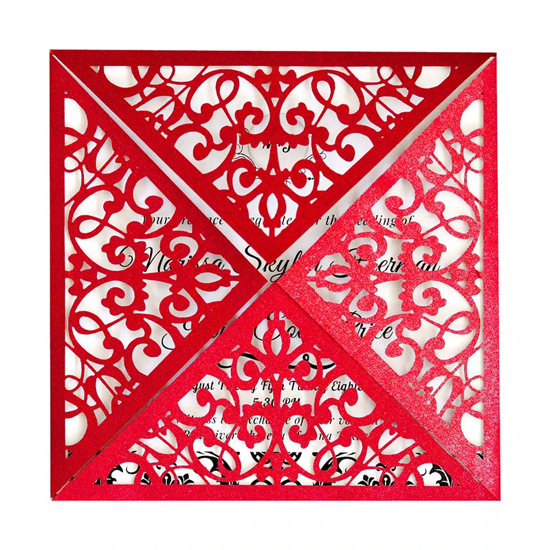 

50pcs Lace Laser Cut Wedding Invitation Cards Flora Business Greeting Cards Personalized Birthday Party Wedding Decoration