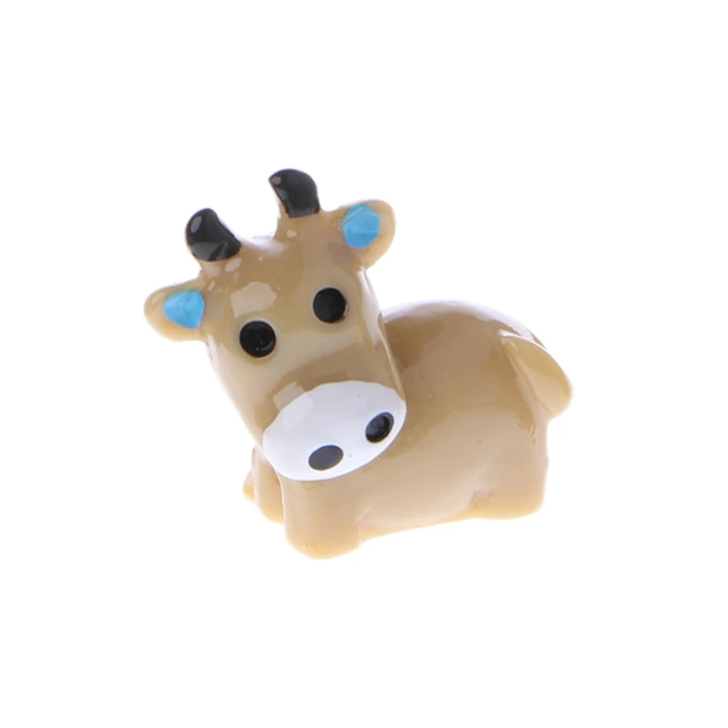 1pc cow 17 видов мини кукольный домик бонсай Ремесло Сад орнамент Любовник/кролик/Сова/собака животное смола фигурка ремесло растение горшок фея DIY Декор - Цвет: 1pc cow