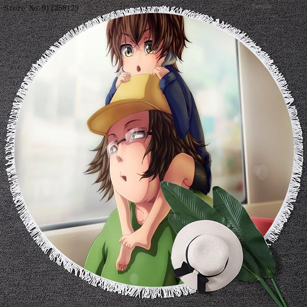 Круглое пляжное полотенце Steins с кисточками одеяло в японском стиле для йоги и