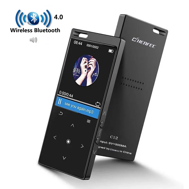 MP3-плеер с динамиком металлический Портативный HIFI музыкальный плеер с fm-радио электронная книга Спорт для Walkman Поддержка TF карты до 128 ГБ - Цвет: C12 With Bluetooth