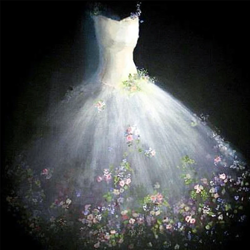 Свадебное платье алмазная живопись 5D белая Фата невесты полная квадратная