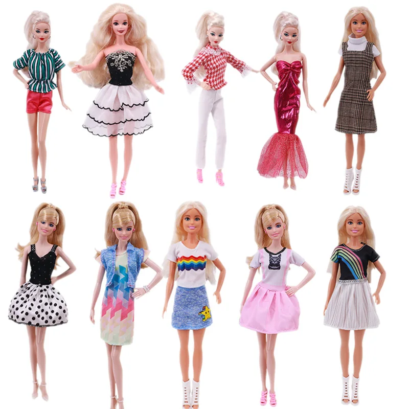 

Платье куклы-Барби платье куклы из мультфильма юбка для куклы-Барби Повседневное, одежда на каждый день, одежда для девочек