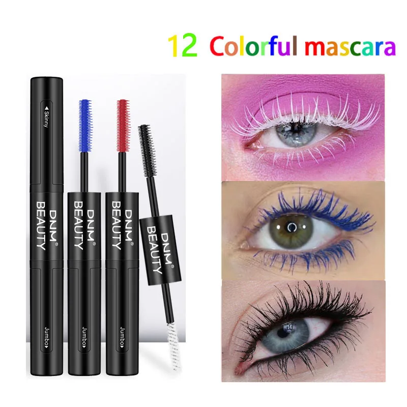 

2 In1 Mascara Double Head Color Mascara Curling Lengthening Eye Lash Makeup Grafted Grow Waterproof Longlast No Blooming Mascara