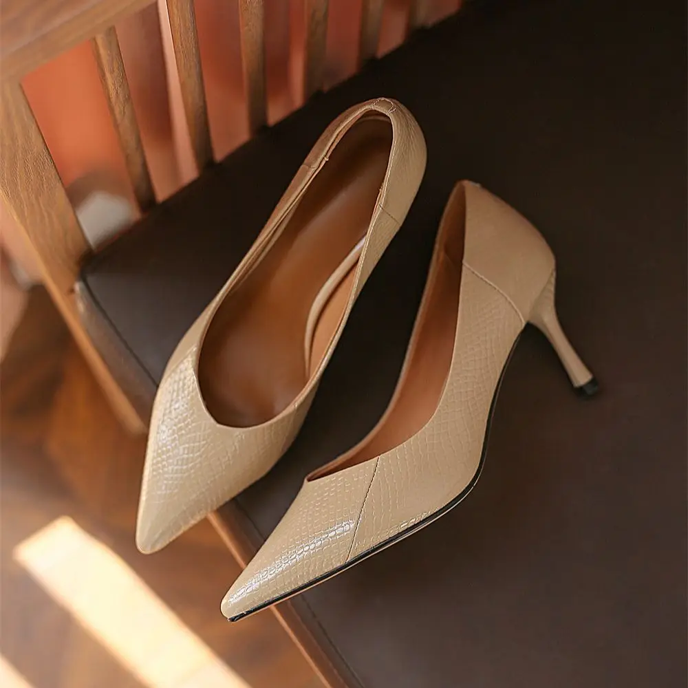 Туфли Kanseet женские из лакированной кожи пикантные туфли-лодочки с острым носком