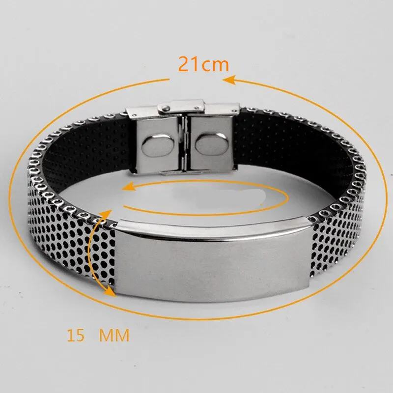 Браслет с пряжкой и цепочкой из нержавеющей стали серебристого цвета