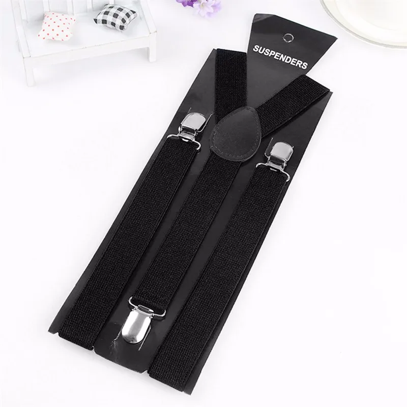 

2021 Hot Sale Mens Womens Unisex Clip-on Suspenders Elastic Y-Shape Adjustable Braces Colorful For Female Male Fashion Accessory