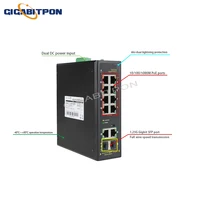 12-port full Gigabit POE switch Industrial Ethernet smart switch 8*POE port, IEEE 802.3af/at, +2*RJ45 port+2*SFP port