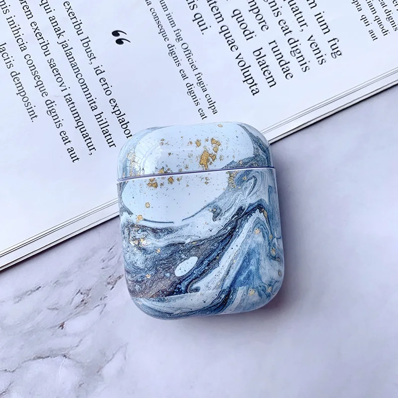 Чехол для оригинального Apple Airpods чехол мраморный милый чехол для Apple Airpods 12 чехол Аксессуары для наушников Air Pods Чехол Коробка Coque