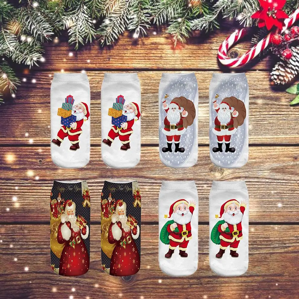 1 пара нейтральный рождественские носки серии хлопок 3D с принтом в виде