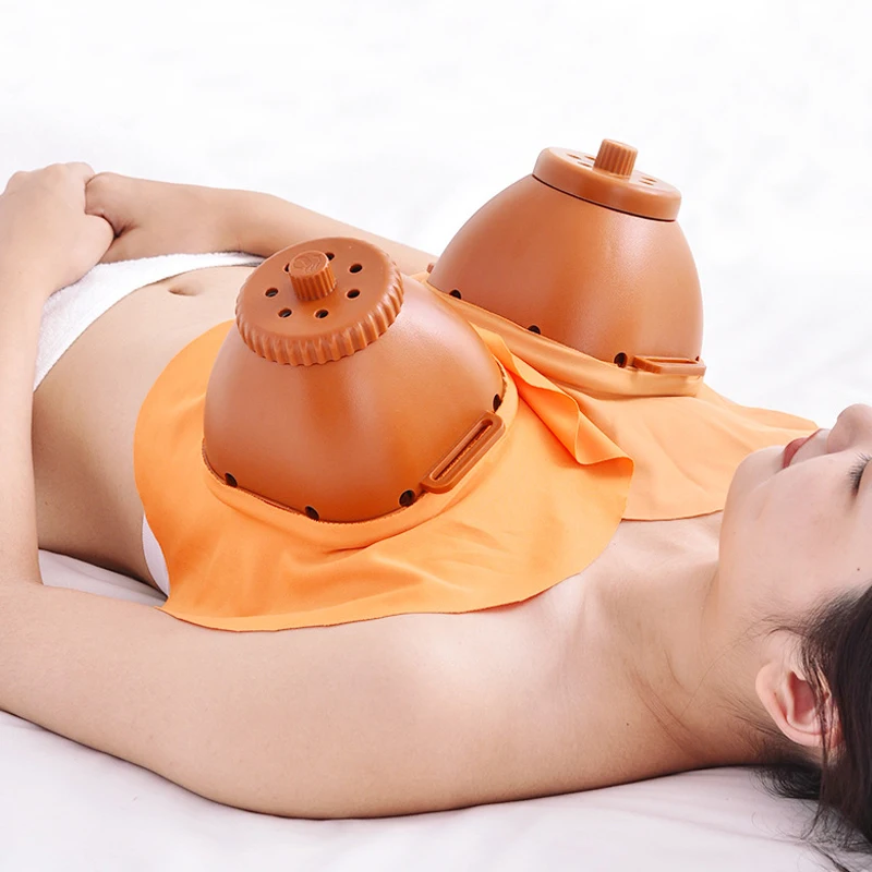 

New Palace Moxibustion Cans Set Breast Navel Smokeless Moxibustion Box Body Massage Moxa Therapy Device Warm Women Health Care