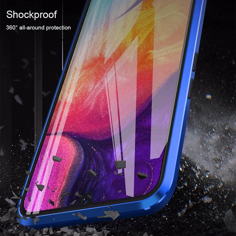 Магнитный чехол для Samsung Galaxy A40 A70 противоударный бампер двухсторонний