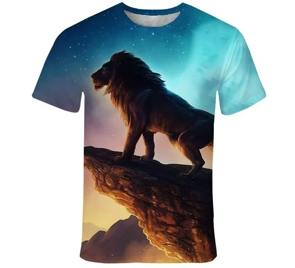 

Summer Fashion Men/Women T-shirt 3d Lion Print Designed Tops t shirt