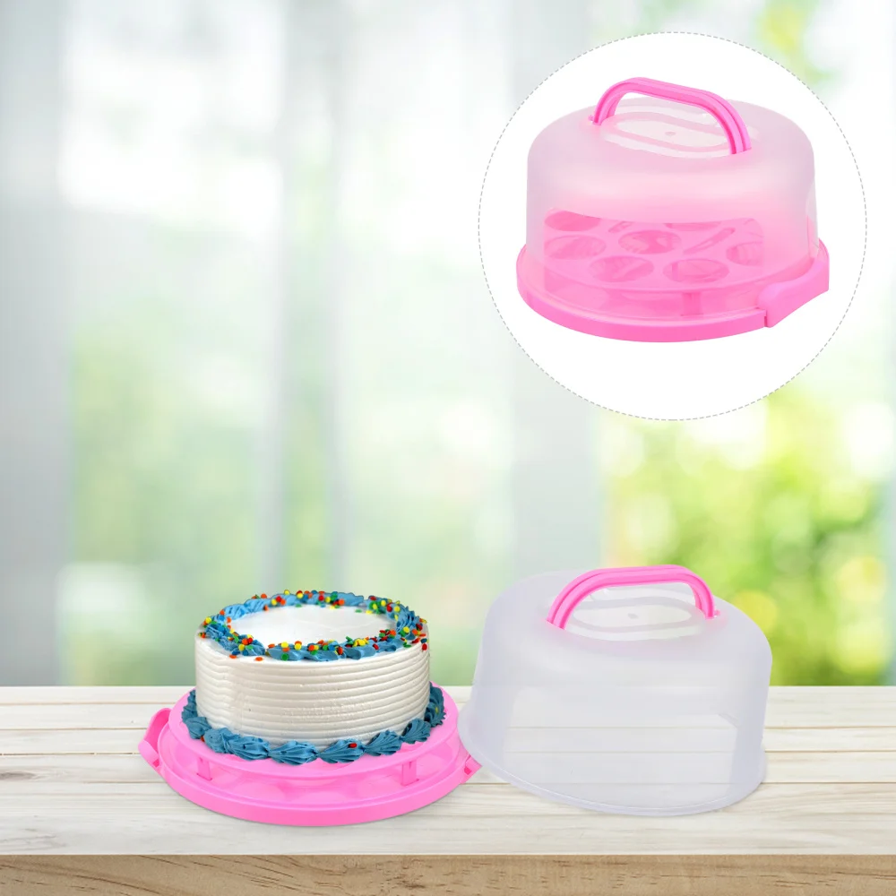 

1pc Cake Storage Case Buckle Design Cake Carrier Dessert Container