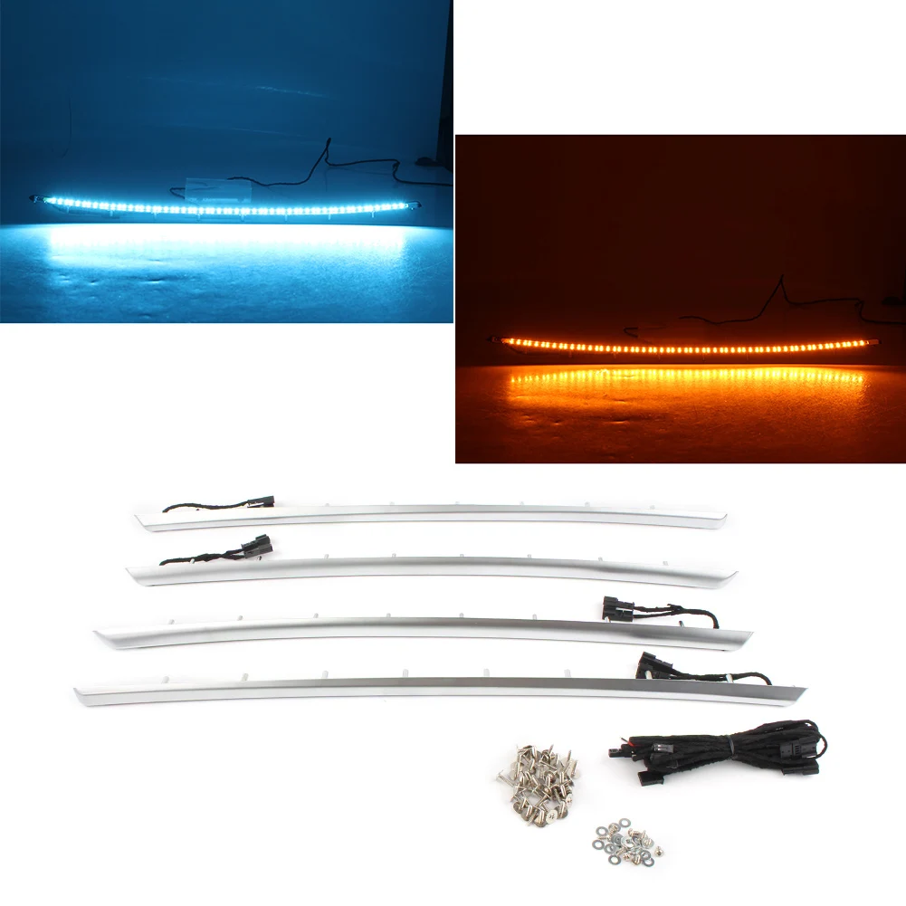 

For BMW F30 3Series All Years Car Interior LED Door Panel Ambient Light Strips Bars Dual Color Blue & Orange