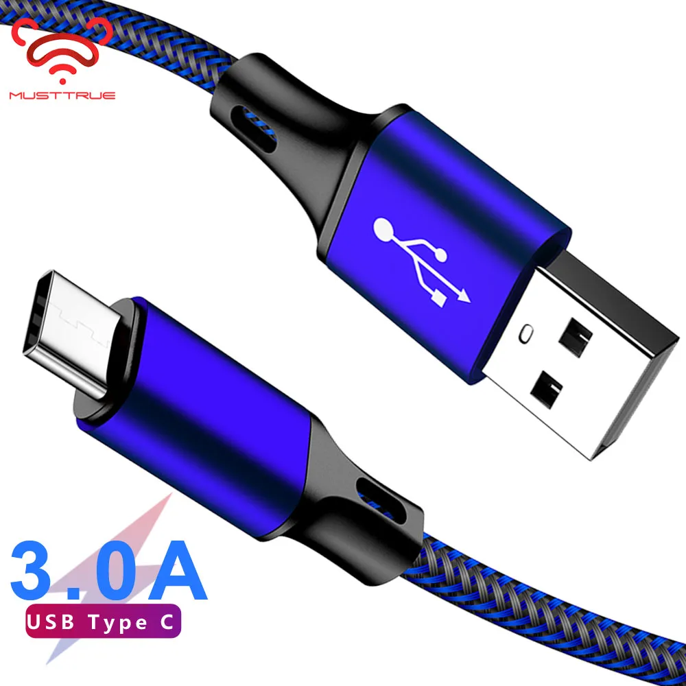MUSTTRUE USB Type C кабель для быстрой зарядки Samsung oneplus 6t USBC зарядный провод 1 м 2