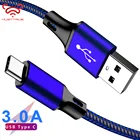 MUSTTRUE USB Type C кабель для быстрой зарядки для Samsung oneplus 6t USBC зарядный провод 1 м 2 м нейлоновый плетеный кабель для передачи данных type-c