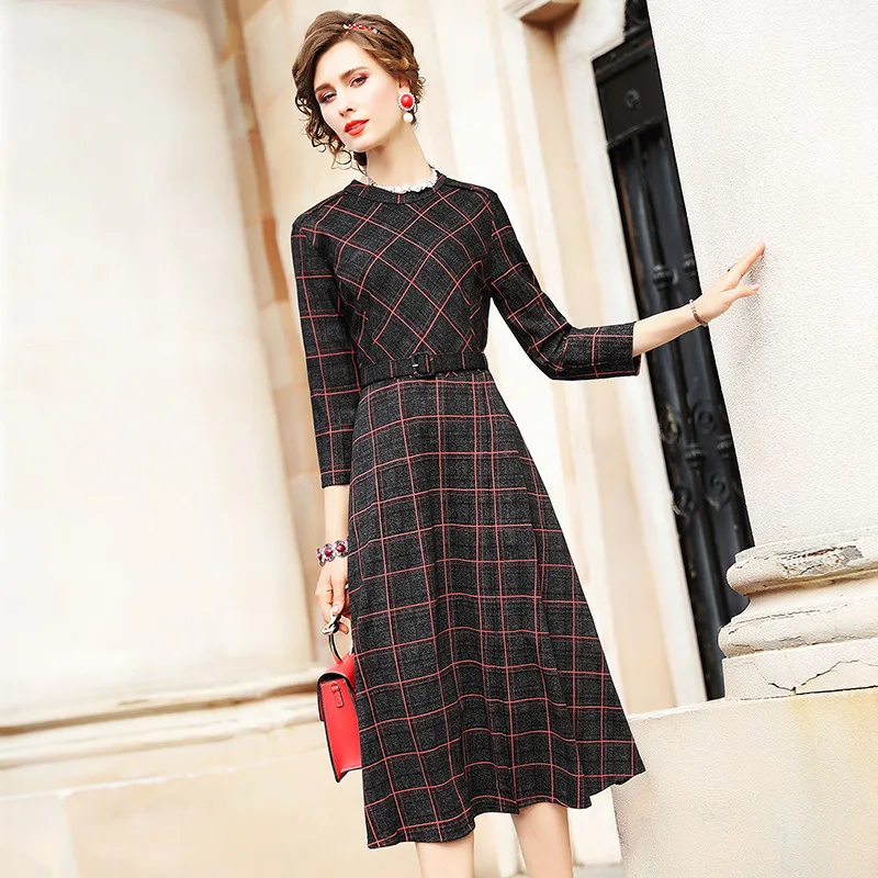 Весна 2019 новинка высокое качество женское платье с поясом знаменитостей длинное