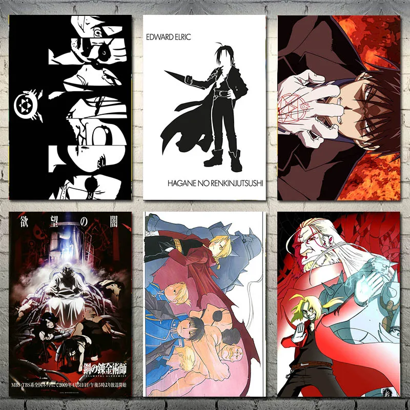 Картина на холсте "Аниме: Стальной алхимик" для украшения дома, печать картин модульная, современный постер без рамки для гостиной.
