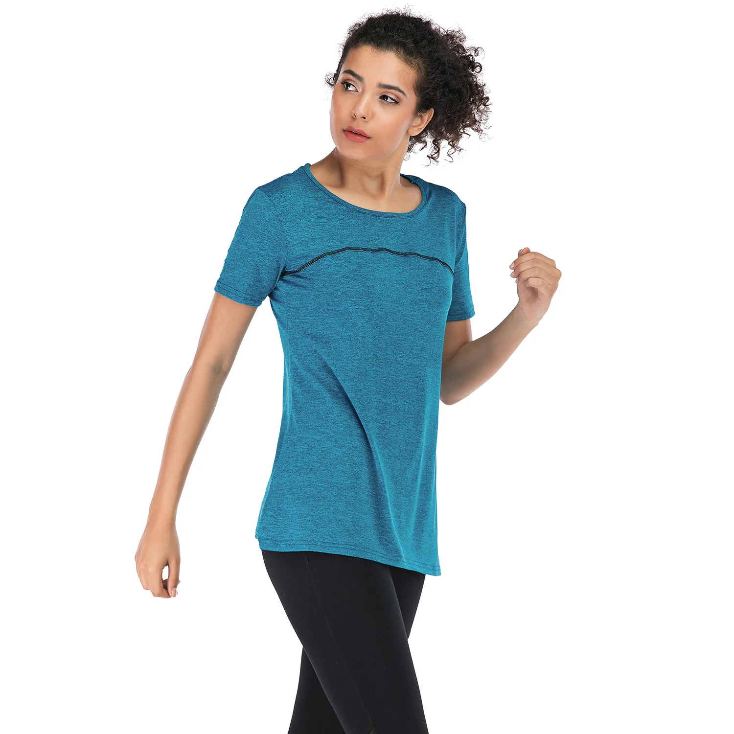 Женский спортивный топ 2021 женская футболка с коротким рукавом для фитнеса