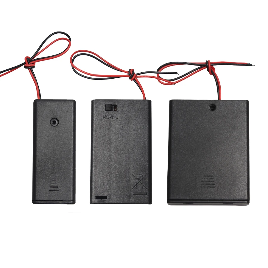 Держатель батареи AAA 1 шт. чехол с выводами крышкой ПЕРЕКЛЮЧАТЕЛЯ ВКЛ./ВЫКЛ. 2 3 4