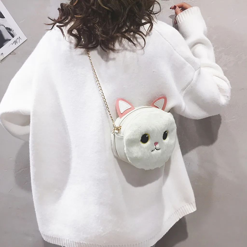 Xiniu Kids/милая плюшевая сумка на плечо с кошкой, кошелек с котами, кошельки для детей, сумка для девочек