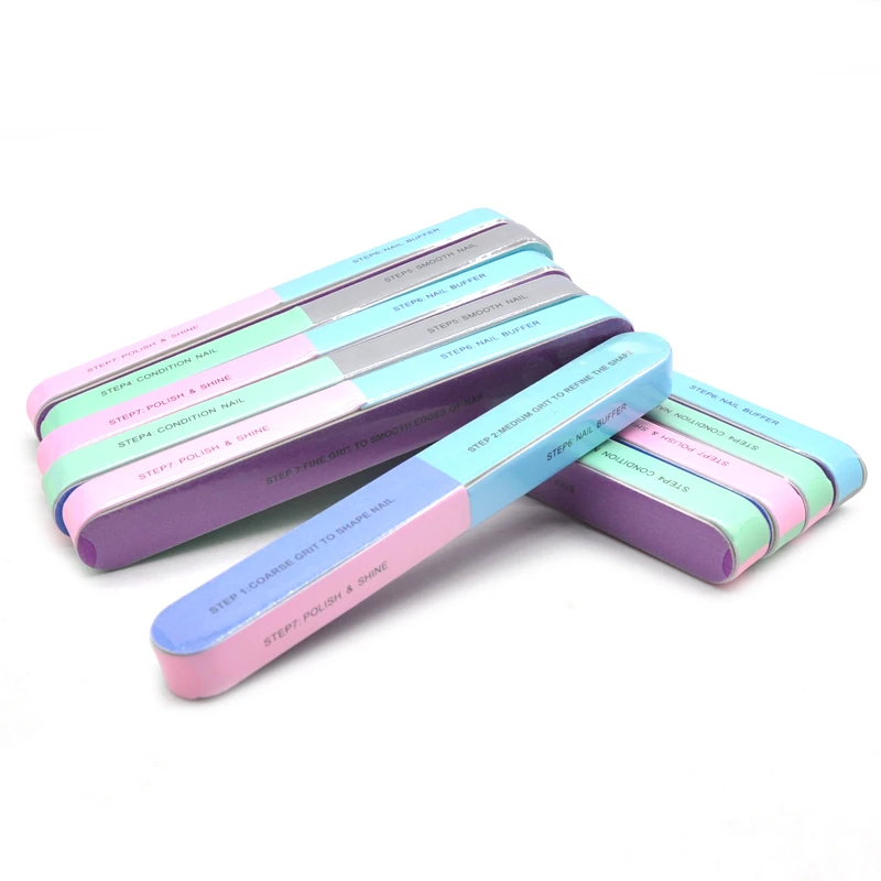 10 Pcs Nail Block Buffer Files 7 Side Multifunction Sponge Nails Care Tools Bloc Polissoir Ongle Gel Para Unha Kits | Красота и