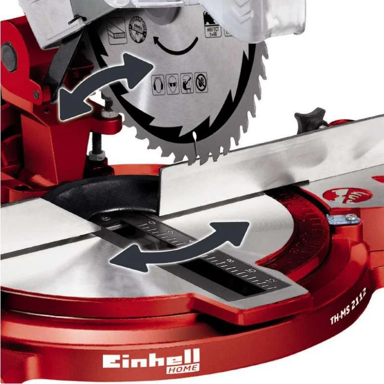 Пила торцовочная EINHELL TС MS 2112 (4300295) 1400Вт 4600об/мин круг 210х30мм гл.пропила