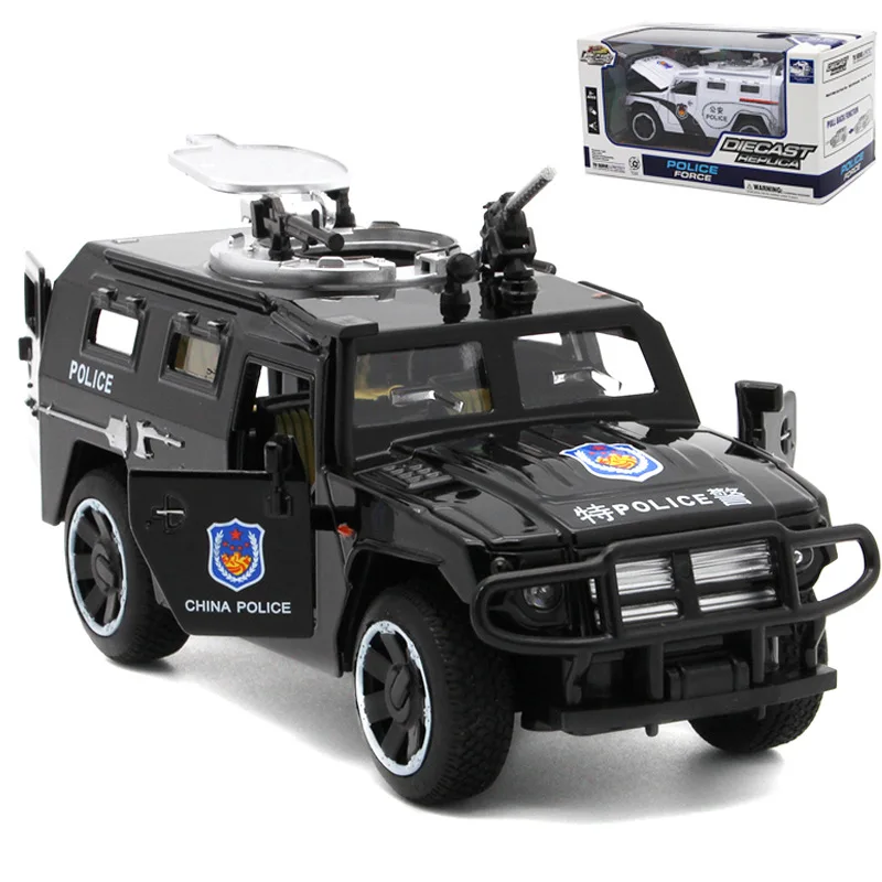 1:32 модель детского автомобиля Panzer Police SWAT со звусветильник из сплава грузовик