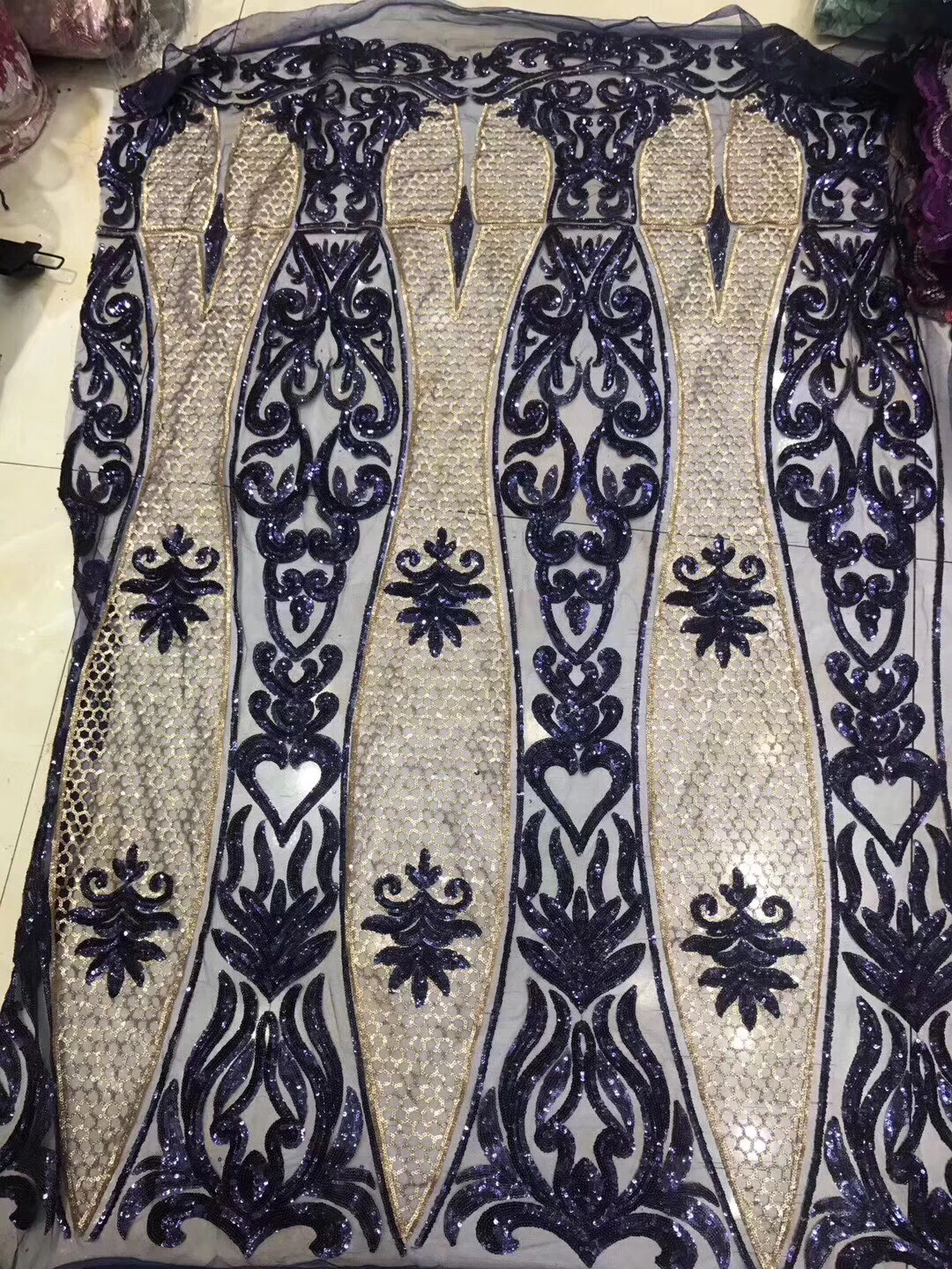 2019 Высококачественная нигерийская кружевная ткань африканские блестки