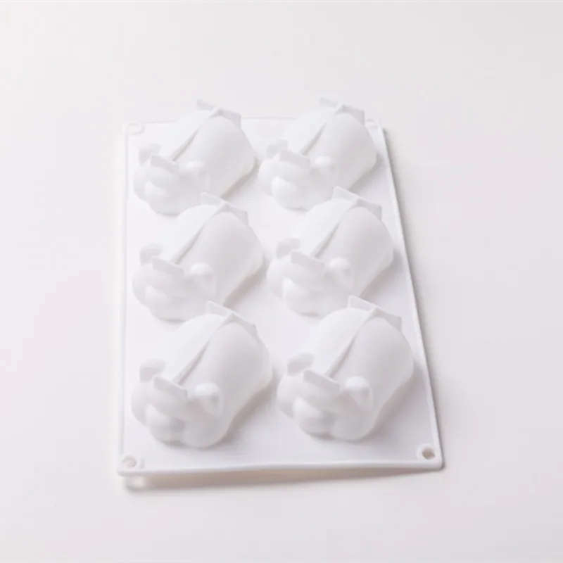 6 Piggy Large Silicone Mousse 1PC 3D Candy Ice Mold White Square Cake Dessert Baking tools Kitchen Gadgets DIY | Дом и сад