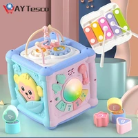 baby education musical toy multifunction drum activity cube shape blocks sorter for kids early learning musical toys for gift