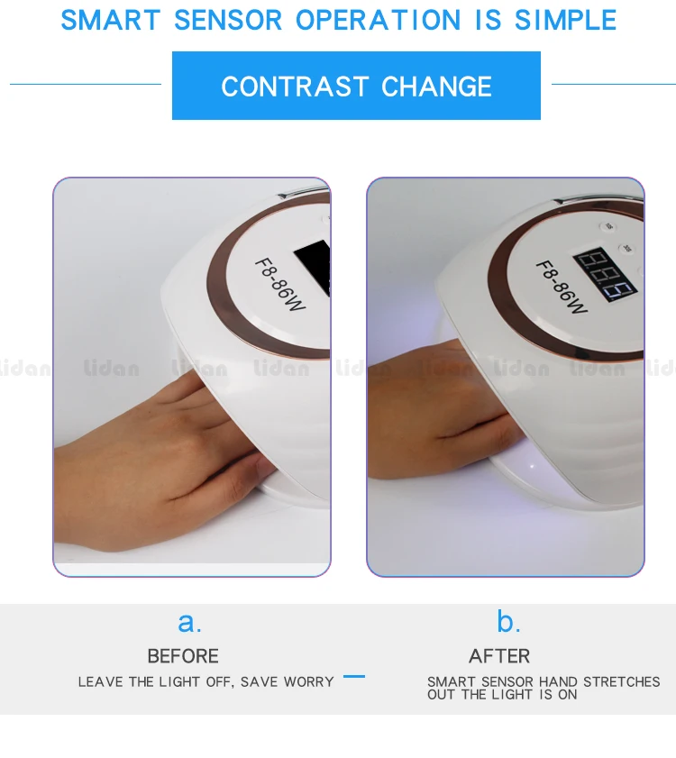 

UV Gel Polish Motion Sensing Salon Drying Auto Sensor Manicure LED Nail Dryer Dual hands 39PCS Lamp Curing nails art Tools