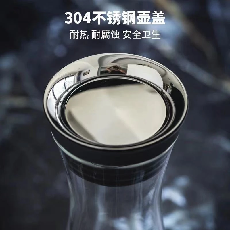 

1PCS/lot Cold Kettles Glass High Temperature Resistant Japanese Large Capacity Nordic Wind Glass Cold Kettles Large Family Iving