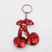 fashion cute ladies love keychain bright pompons sequin keychain gift ladies car bag accessories key reflective wallet pendant