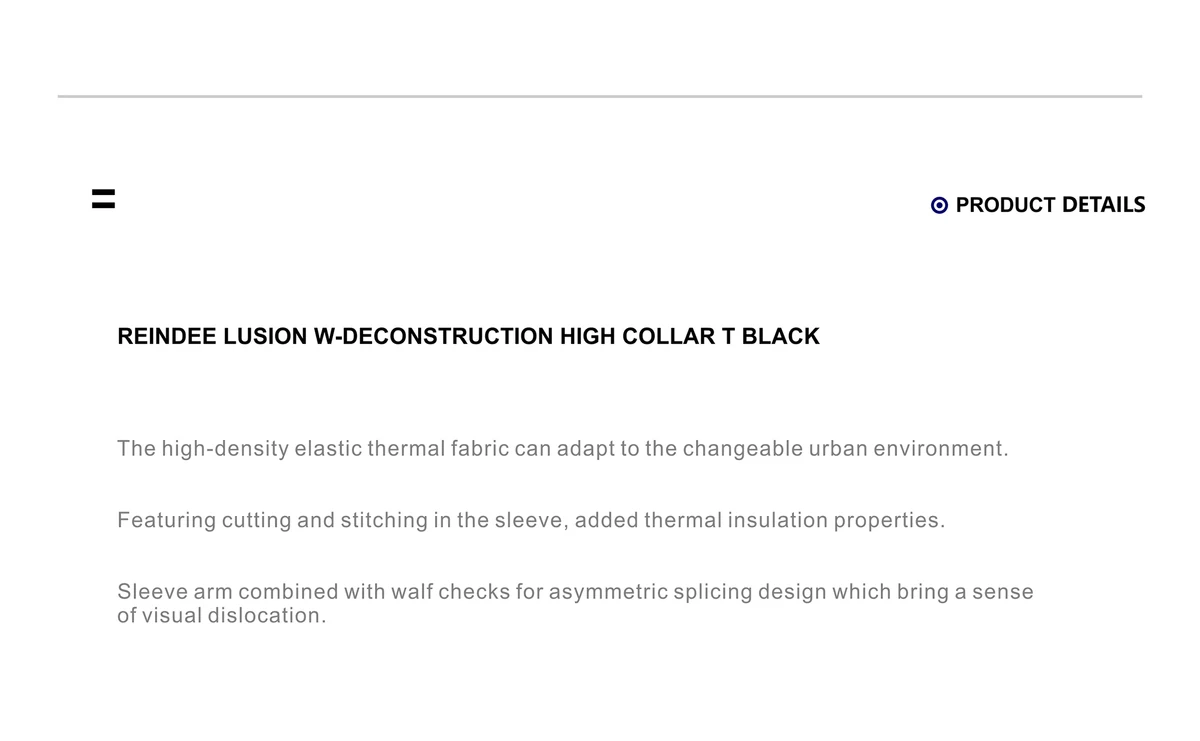 Reindee lusion deconstructed high collar t turtleneck  therma insulation techwear darkwear ninjawear streetwear