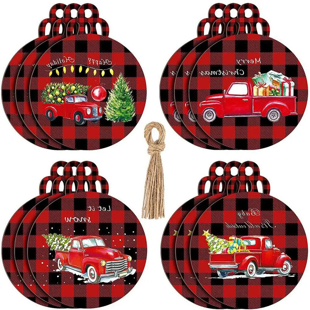 

Рождественские украшения, деревянный клетчатый декор, рождественские деревянные украшения, рождественские круглые подвески, декор с верев...