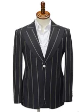 Listra masculina ternos de uma peça smoking pico lapela padrinhos casamento terno moda masculina negócios blazer jaqueta (1)