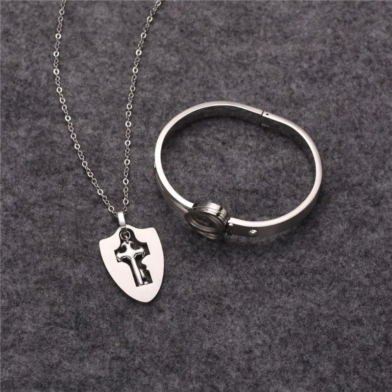 Титановая сталь ключ-сердце замок комплект ювелирных изделий браслет ожерелье