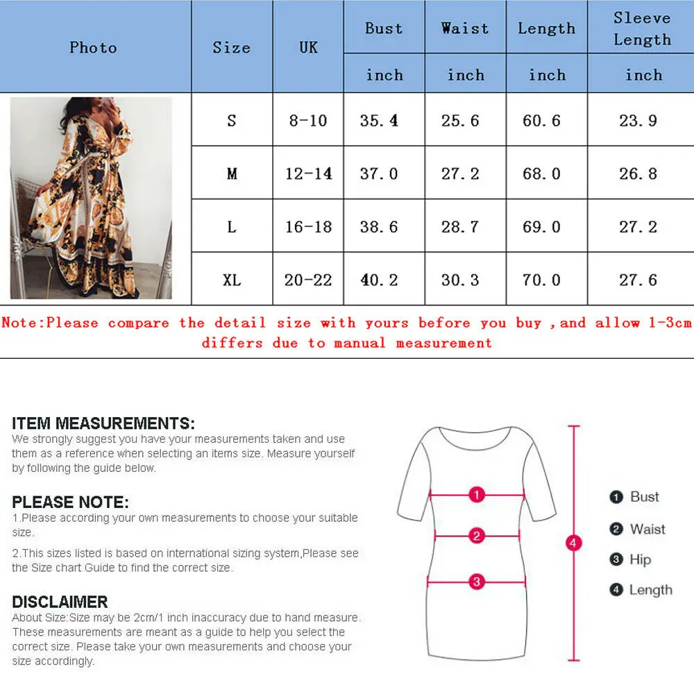 

Women Boho Wrap Summer Long Dress Holiday Maxi Loose Sundress Floral Print V-neck Long Sleeve Elegante Dresses Cocktail Party