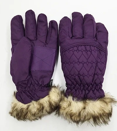 purple От 3 до 10 лет, Детские Зимние теплые перчатки для мальчиков и девочек, лыжные перчатки для велоспорта, альпинизма, водонепроницаемые, TQ055 - Цвет: purple