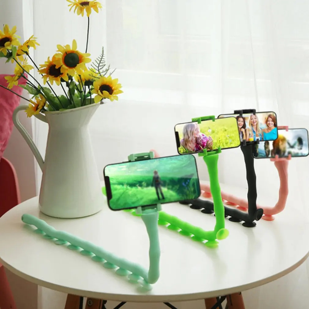 

New Wall Live Support Cute Caterpillar Lazy Bracket Mobile Phone Desktop Bicycle Car Holder Worm Flexible Suction Cup Stand