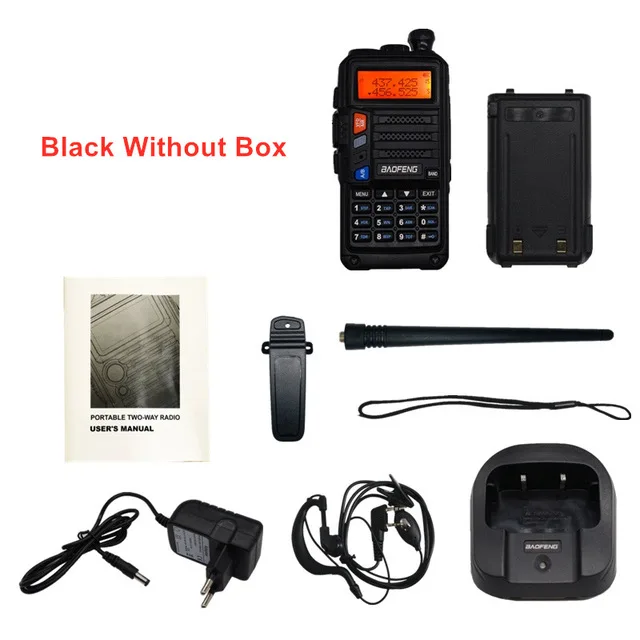 Black Without Box Обновленная рация Baofeng UV-5R UV 5R Pro 8 Вт высокомощный CB Ham радио двухдиапазонный УКВ двухстороннее радио UV-5R 10 км Comunicador - Цвет: Black Without Box