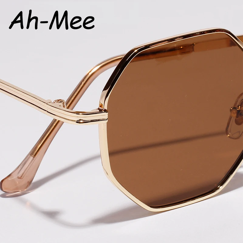 Солнцезащитные многоугольные очки в стиле ретро для мужчин и женщин брендовые