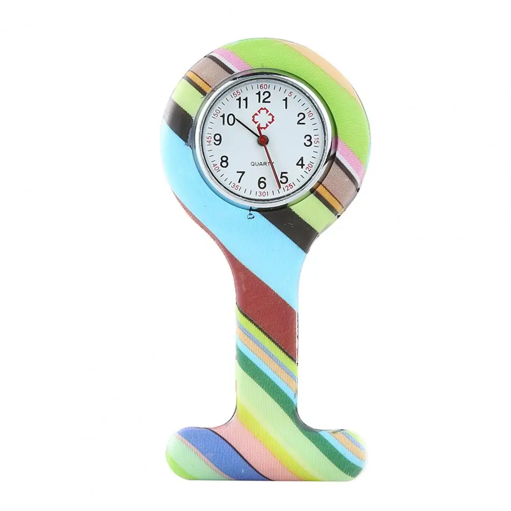 Повседневные силиконовые часы медсестры многоцветный узор арабские цифры